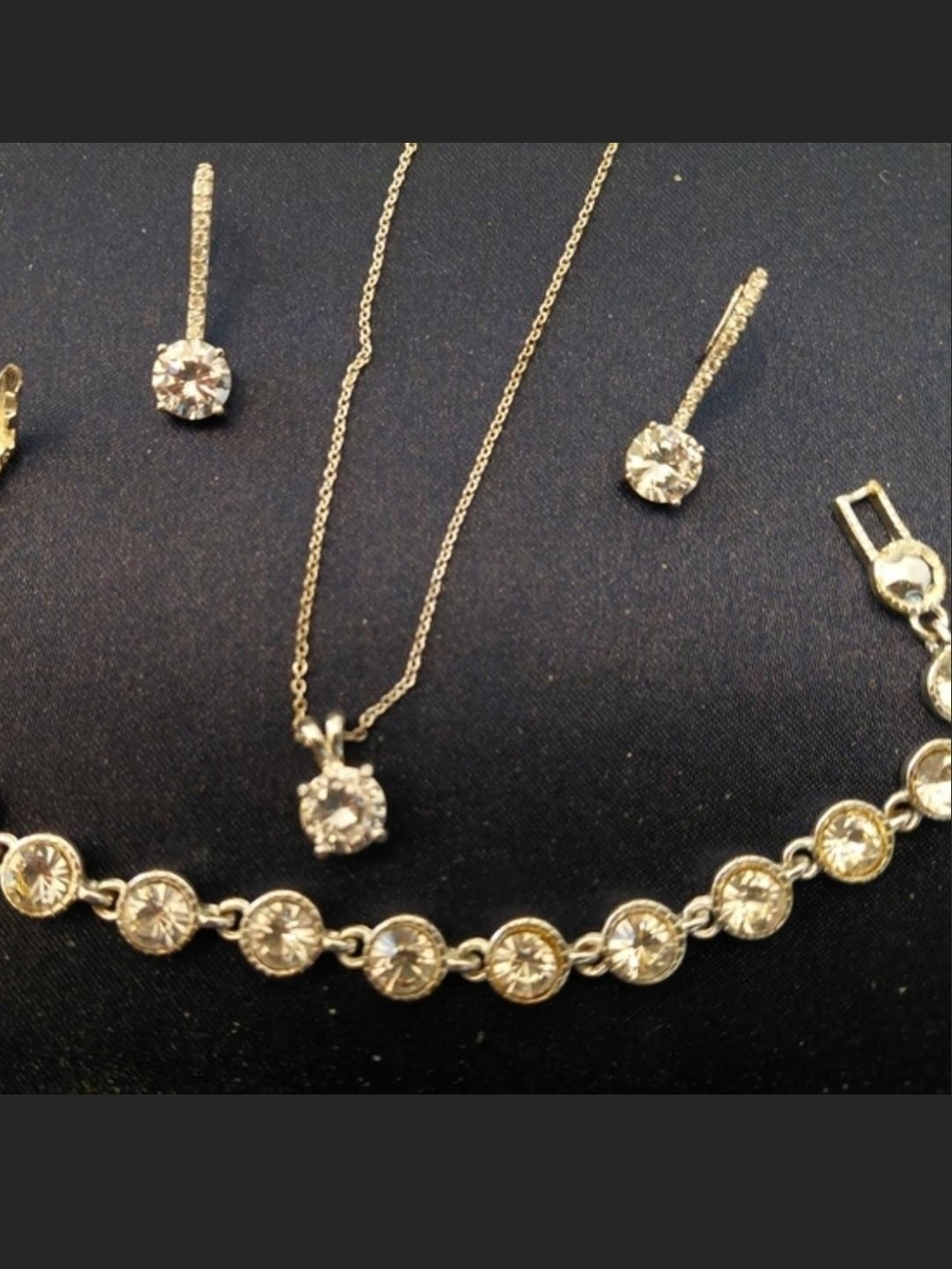Classic Silver-Tone Cubic Zirconia Necklace, Bracelet & Earring Set